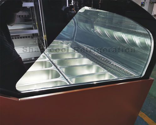 Air Cooling 220V 50Hz Ice Cream Display Freezer Gelato Showcase Freezer